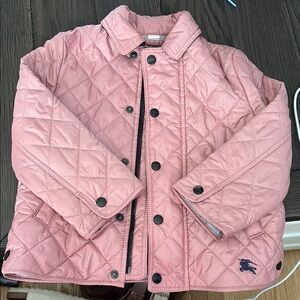 Burberry Pink Puffer Jacket with Diamond Quilting